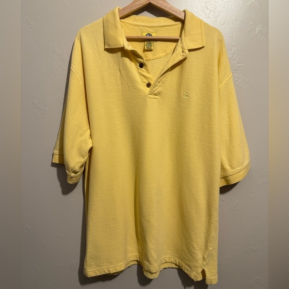 Vintage Duck Head Original Ribbed Polo Short Sleeve Solid Yellow Size XL Retro - Picture 1 of 10